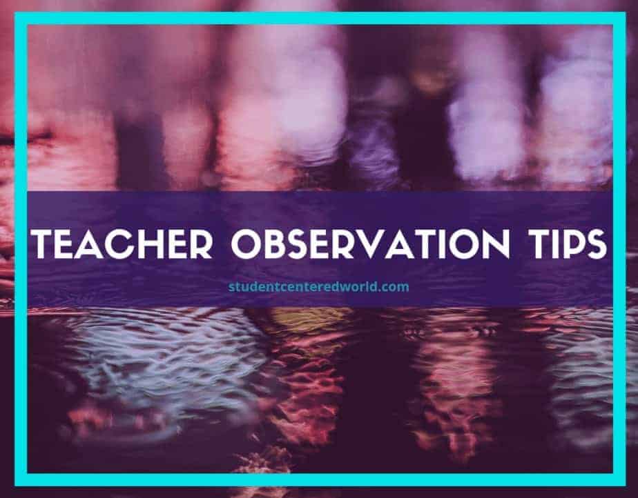 Pretty colored raindrop background introducing teacher observation tips