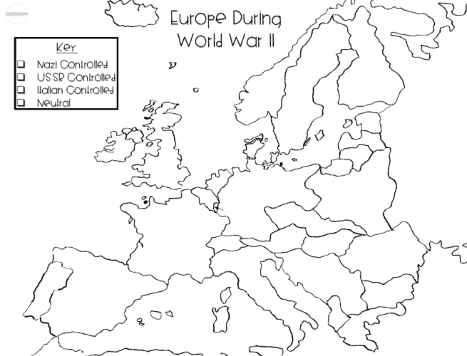 The Ultimate World War 2 Map of Europe Activity