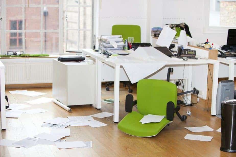 distance learning classroom disheveled 