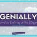 Text image with a purple banner reading GENIALLY: Interactive Features in the Classroom. The website studentcenteredworld.com is displayed underneath. The background showcases abstract digital graphics in light blue, echoing Genially's innovative approach to education technology.