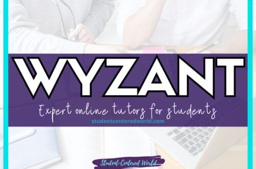 Promotional graphic showcasing WYANT in bold letters with the tagline Expert online tutors for students underneath. Featuring students engaged with a laptop, the background captures a dynamic learning environment. Visit studentcenteredworld.com to explore more about Wyzant's tutoring services.