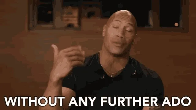 A person in a black shirt gestures with their hand while the text WITHOUT ANY FURTHER ADO appears at the bottom of the image, making it perfect for presentations about teacher gifts.